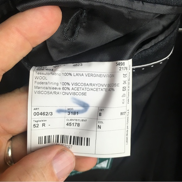 Lubiam x Vitale Barberis Canônico Men 42R Unstructured Herringbone 2-Button Coat - Picture 12 of 16